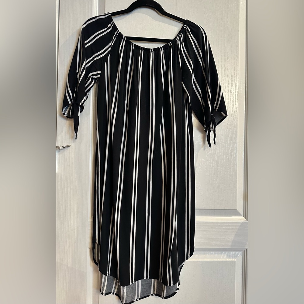 Black and White Striped Dress